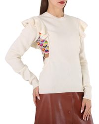 Chloé - Multicolor Ruffled Crochet Sweater - Lyst