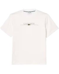 Lacoste - Logo Embroidered Cotton T-Shirt, Brand Size 3 - Lyst