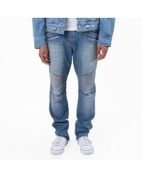 Balmain - Denim Slim-Fit Biker Jeans, Waist - Lyst