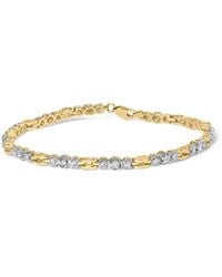 Haus of Brilliance - 10K 1.00 Cttw Diamond 3 Stone Link Bracelet (I-J Color, I1-I2 Clarity) -7.25" Inches - Lyst