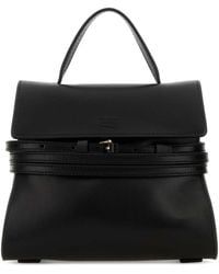 Moschino - Black Nappa Leather Small Tie Me Handbag - Lyst