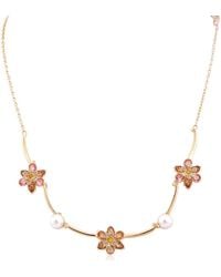 Swarovski - Idyllia Crystal Pearl Flower Necklace - Lyst