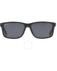 Ferragamo - Dark Rectangular Sunglasses Sf938s 962 57 - Lyst