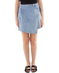 Calvin Klein - Denim A-Line Wrap Skirt - Lyst