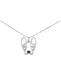 Haus of Brilliance - 925 Sterling Diamond Accent And Enamel French Bullldog 18" Inch Pendant Necklace Inch - Lyst
