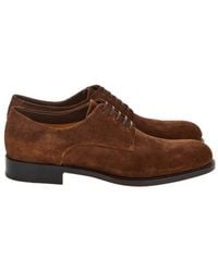 Ferragamo - Tramezza Suede Derby Shoes - Lyst