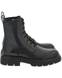 Ferragamo - Leather Combat Boots - Lyst