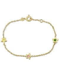 Amour - Multi-Color Enamel Star Charm Rolo Chain Link Bracelet - Lyst