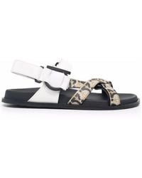Ferragamo - Open Toe Buckled Sandals - Lyst