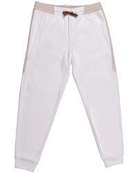 Brunello Cucinelli - Cream Relaxed Corduroy Trousers - Lyst