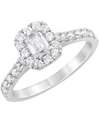 Brilliant Diamond - 14K 1 Cttw Lab Grown Diamond Halo Emerald Engagement Ring (G-H, Si1-Si2) - Lyst
