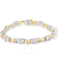 Haus of Brilliance - 14k Two-tone Gold 1.00 Cttw Princess-cut Diamond Chain Link 7" Bracelet - Lyst