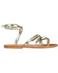 K. Jacques - Metallic Leather Zenobie Flat Sandals, Brand Size 39 Us - Lyst