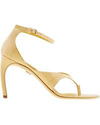 Ferragamo - Zoele 85 Croc-Embossed Leather Sandals - Lyst