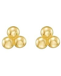 Tresorra - 14K Triple Bead Stud Earrings - Lyst