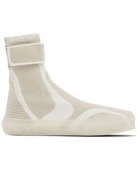 Burberry - Vanilla Knitted Sub High-Top Sock Sneakers, Brand Size 40 Us - Lyst