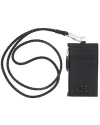 Ferragamo - Salvatore Leather Gancini Card Holder With Strap - Lyst