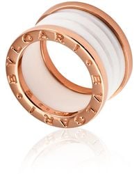 BVLGARI - B.Zero1 4-Band 18 Kt Rose And Ceramic Ring, Brand - Lyst