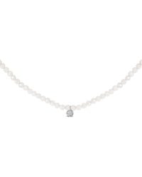 Haus of Brilliance - Sterling Moonstone Bead Station Necklace With Diamond Accent - Lyst