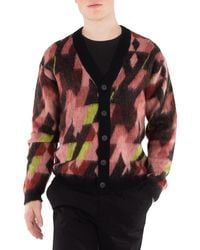 Maison Kitsuné - Graphic Motif Jacquard Mohair Cardigan - Lyst
