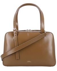 A.P.C. - Virginie Leather Box Bag Terre Cow Shoulder - Lyst