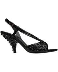Bally - Katy Python Printed Leather Sandals, Brand Size 37.5 Us - Lyst