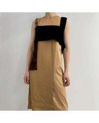 Burberry - Silk And Velvet Strap Detail Dress - Lyst