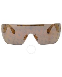 Philipp Plein - Gold Mirror Logo Shield Sunglasses Spp029m 300l 99 - Lyst