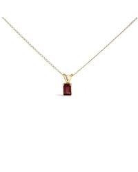 Haus of Brilliance - 14K 6X4Mm Emerald Cut Garnet Solitaire Pendant Necklace - Lyst