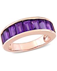 Amour - 2 1/3 Ct Tgw Baguette-Cut African-Amethyst Semi-Eternity Anniversary Band - Lyst