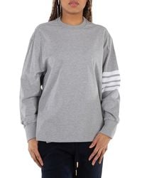 Thom Browne - 4-Bar Long-Sleeve Cotton Jersey Ruby T-Shirt - Lyst