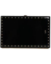 Dolce & Gabbana - Leather Studs Frame Clutch Evening Purse Bag - Lyst
