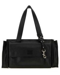 Miu Miu - Nappa Leather Utilitaire Shopping Bag Nero Borse A Mano - Lyst