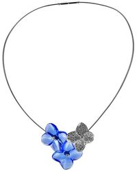 Baccarat - Hortensia Sapphire And Flower Pave Diamond Necklace - Lyst