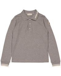 Moncler - Boys Light Long-sleeve Cotton Polo Shirt - Lyst