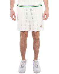 CASABLANCA - Crochet Wave Cotton Shorts - Lyst
