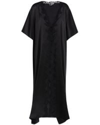 La Perla - Long Silk Robe With Macram - Lyst
