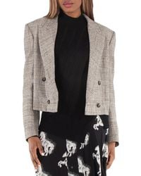 Stella McCartney - Double-Breasted Cropped Boxy Blazer - Lyst