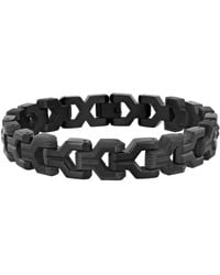 Robert Alton - Stainless Steel Forged Carbon Fiber Finish Link Bracelet - Lyst