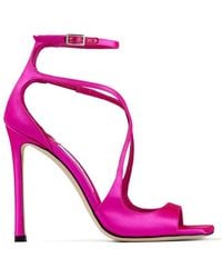 Jimmy Choo - Azia 110 Satin Sandals, Brand Size 37.5 Us - Lyst