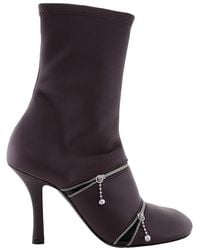 Burberry - Peep 100Mm Leather Boots, Brand Size 39 Us - Lyst