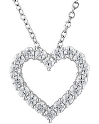 Brilliant Diamond - 1.5 Carat 14K Round Cut Lab Grown Diamond 18" Halo Pendant Necklace For - Color/Clarity-F-Vs2 - Lyst
