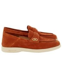 Ferragamo - Suede Gancini Loafers - Lyst