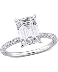 Created Forever - 3 1/10Ct Tdw Emerald-Cut Lab-Created Diamond Engagement Ring - Lyst