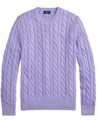 Polo Ralph Lauren - Cotton Cable Crew Knit Sweater - Lyst
