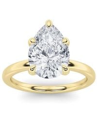 Mure And Co - 3Ctw Pear Shaped Lab Grown Diamond Classic Solitaire Ring - Lyst