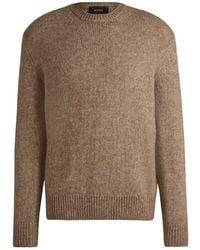 BOSS - Wool Silk And Bison Hair Relaxed-Fit Sweater - Lyst