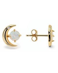 Kylie Harper - 14K Over Opal Sun & Moon Stud Earrings - Lyst