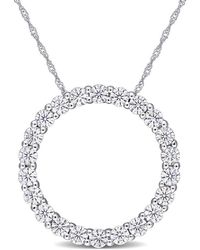 Amour - 2 1/5 Ct Dew Created Moissanite Circle Pendant With Chain - Lyst