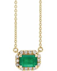 Tresorra - 14K Emerald & Diamond Necklace - Lyst